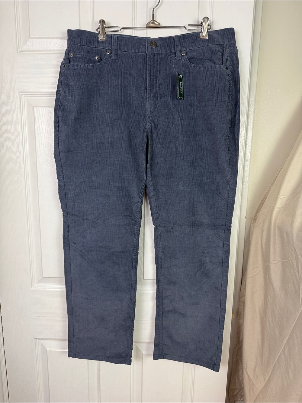 L.L. Bean women’s beanflex five pocket corduroy pants, mid rise straight leg